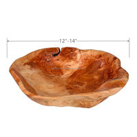 Bol à fruits en bois véritable sculpté de style américain - Artisanat écologique - Bol décoratif pour centre de table de fête