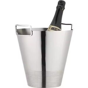 Solid Made Metal Ice Beverage Tub Stainless Steel Party Cooler Bucket <b>Wine</b> Beer Chiller Tub Party Use - Product Image 2