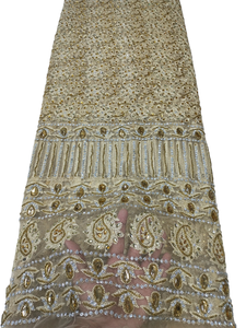 Colección Moderna Heritage 2026: Impresionante Tela de Encaje de 5 Yardas con Bordado y Trabajo Intrincado con Pedrería para Vestidos de Fiesta - Product Image 4