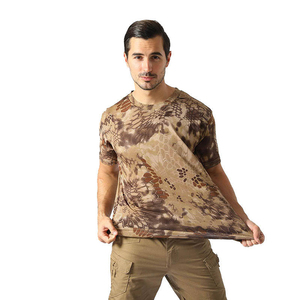 Camiseta de Camuflaje de Manga Corta para Hombre, Cuello Redondo, Corte Regular, Secado Rápido, Poliéster, Ropa Casual, Estampado - Product Image 2