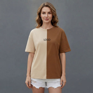 T-shirt Oversize Femme Personnalisé avec Logo, Coton Épais, Écologique, Respirant, Bicolore, Impression en Relief, Épaules Tombantes, Style Streetwear Estival - Product Image 5