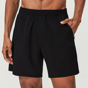 Pantalones Cortos Deportivos para Hombre, de Algodón y Poliéster, para Gimnasio, Fitness, Cintura Elástica, Color Sólido - Product Image 6