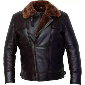 Nouvelle Arrivée 2026 – Blouson Aviateur Homme en Cuir Marron Personnalisé avec Doublure Fourrure, Manches Longues, Coupe-Vent, Capuche et Logo Frontal - Product Image 1
