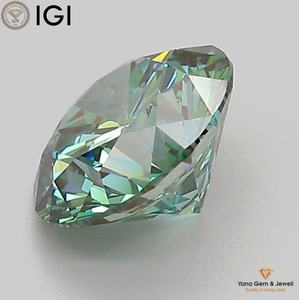 Diamante Redondo Cultivado en Laboratorio CVD de 2.00 Quilates con Certificado IGI, 8.07 mm, Color Verde Intenso, Claridad VVS2, Ideal para Anillos de Ensueño - Product Image 3