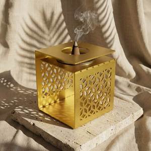 Brûle-encens traditionnel, objet de décoration de mariage islamique, centre de table en forme de croissant de lune pour le Ramadan, article cadeau musulman de luxe - Product Image 5