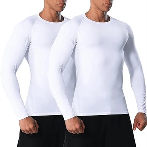 White Short Sleeve <b>Compression</b> <b>Shirt</b> Quick Dry Polyester/Nylon Rash Guard Top Fasmic International 160g Needle Detection Unisex - Product Image 5