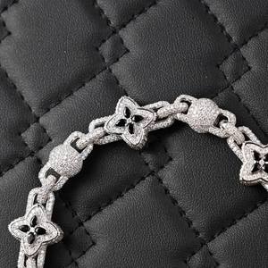 925 Sterling Silver Moissanite <b>Chain</b> Link Bracelet <b>Iced</b> <b>Out</b> Round Brilliant Cut Unisex Hip Hop Jewelry Gift - Product Image 3