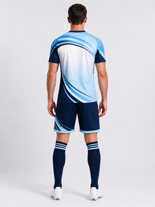 Uniforme de fútbol profesional, ropa deportiva para equipos, conjunto de camiseta y pantalones cortos de fútbol, tela de alto rendimiento con control de humedad - Product Image 2