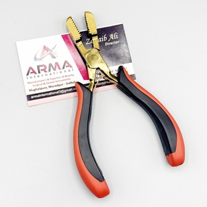 Pince droite dentelée en acier chirurgical Plasma Gold pour extensions capillaires, outil de fusion et de collage de colle pour extensions de cheveux - Product Image 6
