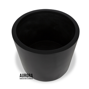 Juego de Macetas Cilíndricas Minimalistas de Fibra de Vidrio Negra para Uso en Interiores y en el Suelo con Diseño Clásico - Product Image 4