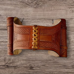 Heavy <b>Leather</b> Western Saddle Bag Floral <b>Tooled</b> Equestrian Trail Riding Bag | Handcrafted Western <b>Leather</b> Saddle Bag - Product Image 3