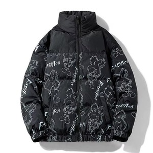 Hot Sale High Quality Men's Puffer <b>Jacket</b> Stand Collar Customizable Logo Windproof Breathable Cotton Filled Customized Colors - Product Image 2