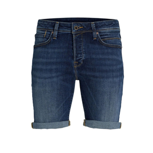 Shorts Bermuda en Coton Bleu Foncé Uni pour Homme, Taille Mi-Haute, Fermeture Boutonnée, Style Décontracté, Respirant, en Denim Tissé - Product Image 2