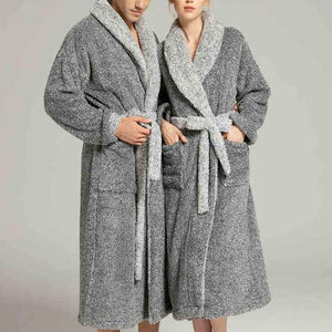 Peignoir long en molleton éponge pour femme, 100 % polyester, longueur genou, confortable et de haute qualité, idéal pour la maison et l'hôtel - Product Image 4