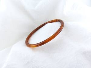Handmade Amber Resin Bangle Slim <b>Stacking</b> Round Tubular Resin Craft Tortoiseshell Brown Skinny Cuff <b>Bracelet</b> - Product Image 6