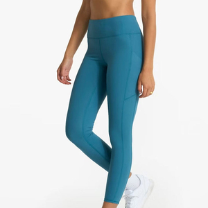 Wholesale Supplier Professional Manufactures 100% <b>Top</b> High Quality Women Yoga Leggings Solid Legging Sportswear Plain Pants - Product Image 2