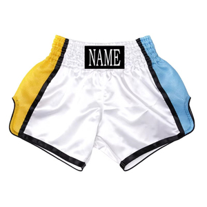 Pantalones Cortos de Muay Thai con Logotipo Personalizado, Sublimados, Ligeros, de Secado Rápido, Tela Satinada, para Entrenamiento Profesional en Gimnasio - Product Image 3