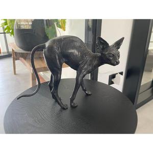 Statue de chat sphynx moderne en aluminium, figurine décorative pour intérieur et extérieur, finition bronze, sculpture de chat vintage, décoration de jardin - Product Image 4