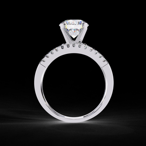 Bague en diamant de laboratoire rond de 2,0 carats, or blanc 14 carats, sertissage flottant unique, bijoux de mariée - Product Image 3