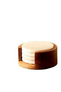 Posavasos de madera redondos para hogar, oficina o Hotel, para uso en mesa, elegante soporte para tazas y bebidas - Product Image 2