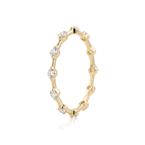 เครื่องประดับแฟชั่นเพชรทรงกลม GIA IGI รับรองคุณภาพ ทองคำแท้ 18K แหวนเพชรโมอิสซาไนต์แบบวงแหวนลอยตัว ดีไซน์ Eternity สำหรับหมั้น - Product Image 4