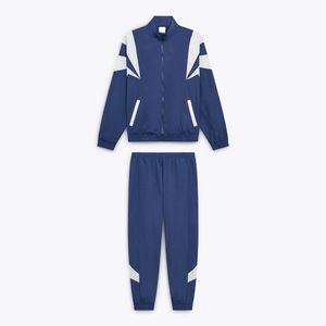 Men's Blue Winter Streetwear Tracksuit Full Length Regular Fit Turn-<b>down</b> Collar Polyester Sporty Print Breathable Casual Wear - Product Image 5