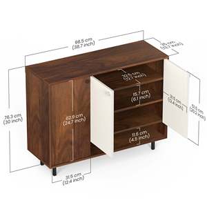 Hot Selling Prorage Engineered Wood Dual Tone 3 <b>Doors</b> Shoe Rack Cabinet Slipper Footwear <b>Stand</b> Organizer - Product Image 6