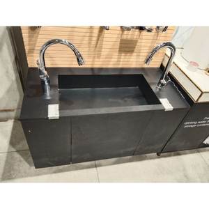 Lavabo Pedestal Moderno de Lujo con Lavabo de Mármol Irregular, Diseño Sobre Encimera, Incluye Desagüe, para Hoteles, Villas y Uso Comercial - Product Image 3