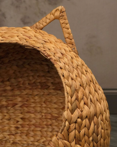Artex HaiNam Woven Fiber Cat <b>Bed</b> <b>Cave</b> Oval Solid Color Breathable Indoor All Seasons Cute Style for Cats - Product Image 3