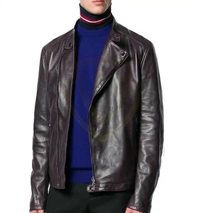 แจ็คเก็ตหนังแท้ผู้ชายแบบขายส่ง ออกแบบตามสั่ง แจ็คเก็ตหนังแท้ผู้ชายสำหรับฤดูหนาว - Product Image 1