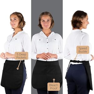 Tablier de taille en tissu Oxford, plusieurs poches, pour coiffeur, barbier, esthéticien, tenue de travail, style simple, matériau tissé - Product Image 5
