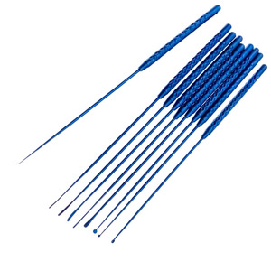 M.A SIDDIQUE INTERNATIONAL Ensemble de micro-crochets manuels en acier inoxydable pour dissection, instruments neurochirurgicaux et microchirurgicaux, bleu - Product Image 1