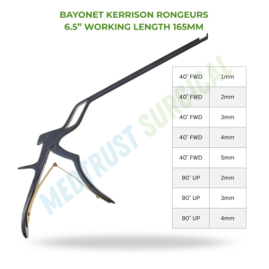 Rongeur de Kerrison à baïonnette 165 mm, instrument chirurgical pour la chirurgie de la colonne vertébrale, outil de coupe osseuse - Product Image 2