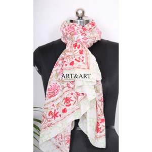 Pareo Sarong Hijab de plage pour femmes, 100% coton, doux pour la peau, respirant, couleur unie, imprimé floral, fait main, ethnique - Product Image 4