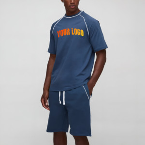 OEM/ODM Custom Printed Zip-<b>Up</b> Cotton Windbreaker Shorts Set Men Two-Piece Midweight Breathable Eco-Friendly Wholesale rate - Product Image 5