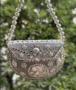 Handmade Sequissential Indian Brass Metal Mosaic Antique Gold-Plated Customized High Quality F S International Clutch Bag - Product Image 6