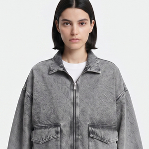 Conjunto de 2 Piezas de Mezclilla para Mujer, Diseño Personalizado OEM, Manga Larga, Poliéster/Algodón, Estilo Urbano, Transpirable y Ecológico - Product Image 3