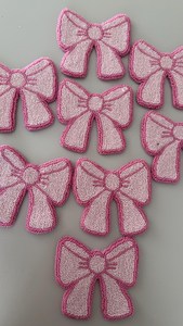 Pink Bow Punch <b>Needle</b> Coaster, pink ribbon mug rug ,Handmade Drink Coaster,Gift for Her,Punch <b>Needle</b> Drink Mat - Product Image 5