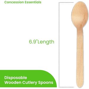 Cucchiai in Legno Compostabili da 6,25 Pollici, Ecologici, Confezione da 100 Pezzi - Product Image 4