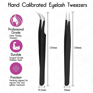 Black Matte Fiber Tip Eyelash Extension Tweezers for Professionals Volume Lash Tweezers Customizable Precision <b>Tool</b> - Product Image 4