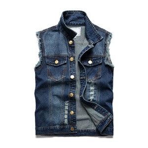 Chaleco vaquero de verano para hombre de la mejor calidad, sin mangas, transpirable, ligero, de secado rápido, compresivo, de algodón y mezclilla. - Product Image 1