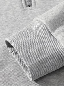 Conjunto casual de dos piezas para hombre: Sudadera con capucha y cremallera corta en gris jaspeado claro de tejido grueso y pantalones deportivos de pierna ancha con cordón a juego. - Product Image 4