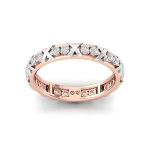 Bague Éternité Élégante et Luxueuse en Diamants de Laboratoire CVD Plaqué Or 10K pour Femme - Product Image 2