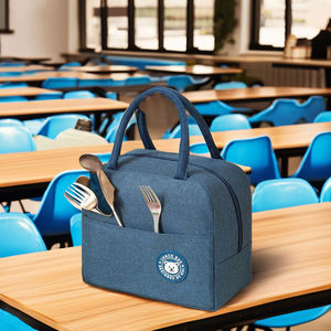 Professional Denim Blue Insulated Lunch Tote Large Capacity Leakproof Food <b>Storage</b> Handbag for Work Travel Snacks - Product Image 5