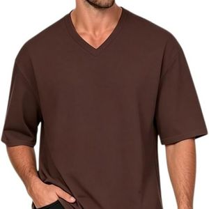 Camiseta Casual Personalizada para Hombre, Cuello en V, Manga Corta, Básica, Lisa, de Verano, para Uso Diario, Ropa Básica Masculina - Product Image 3
