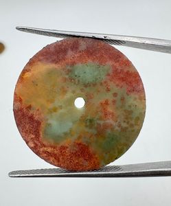 Cadran de montre en agate sanguine naturelle, disque de 31,5 mm, pierre bleue, fait main sur mesure, épaisseur 1 mm, trou central de 2 mm, classique et élégant - Product Image 2