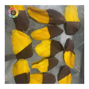 Bouchées de mangue au chocolat, mangue séchée moelleuse avec une enrobage chocolaté sucré, collation tropicale, délicieuses tranches de mangue trempées dans du chocolat noir - Product Image 2