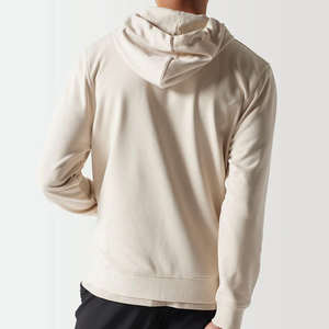 Sudaderas con capucha de felpa 100% algodón de alto gramaje, con cremallera, talla grande, diseño de patrón liso, tejido de punto, forradas, para invierno, con logo personalizado - Product Image 2