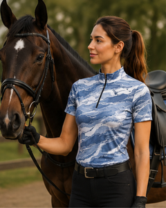Unique Design Sublimated Horse Riding Shirt High Performance Quick Dry Cotton <b>Ladies</b> Equestrian Base Layer with Custom Logo - Product Image 5