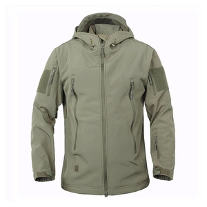New Arrival <b>Men's</b> Softshell <b>Jacket</b> High-Quality Custom Winter <b>Jacket</b> with Stand Collar & <b>Long</b> Sleeves Canvas Fabric OEM - Product Image 2